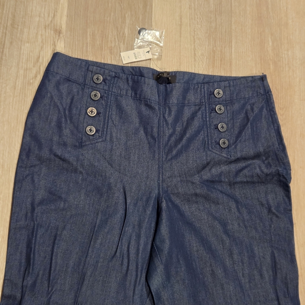 Talbots 16P Blue Sailor Crop Wide Leg - Picture 2 of 5